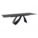 Стол обеденный SIGNAL DIUNA Ceramic Sahara Noir черный мрамор/черный мат 160-240/90